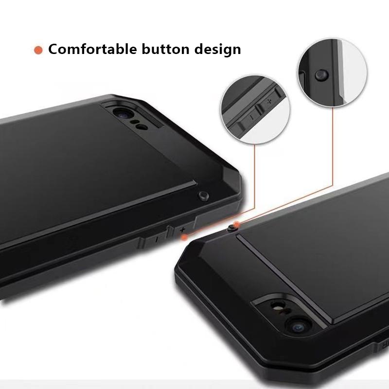 Metal Case For iPhone 16/15/14/13/12/11 ProMax/15 Plus/14 Plus/12/13/XR/Xs Max/X/XS PlusHeavy Duty Tough Rugged Case WithBuilt-in Glass Screen Protector, 360 FullBody DustProof Protective Cover