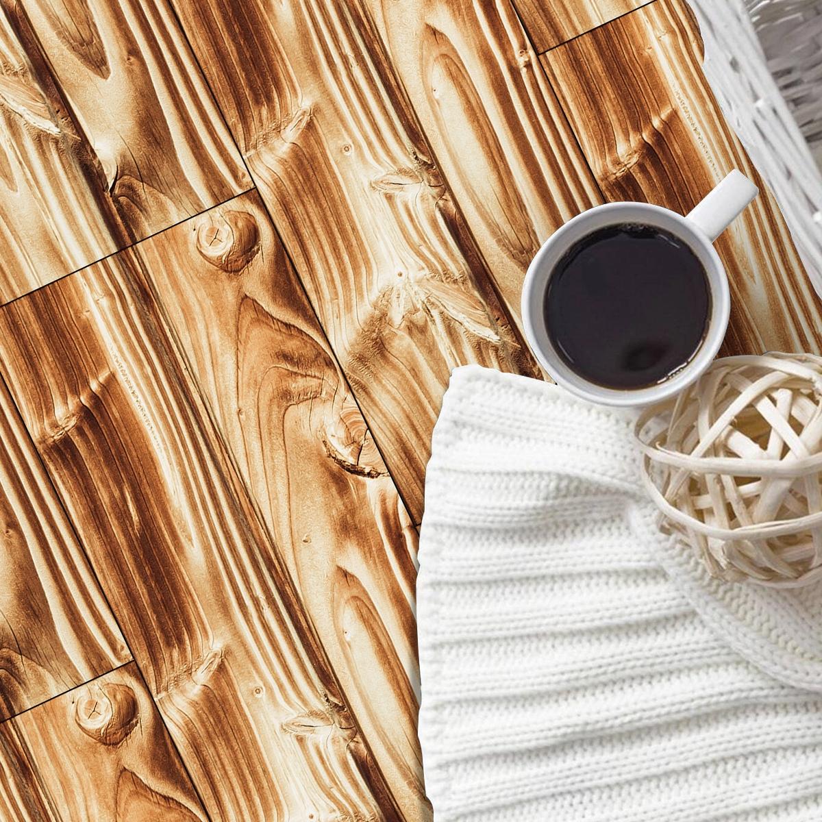 Dark High Gloss Wood Peel and Stick Floor Tiles, 5/10/20pcs 15.75x5.91in PVC, No Glue, Waterproof, Durable Flooring