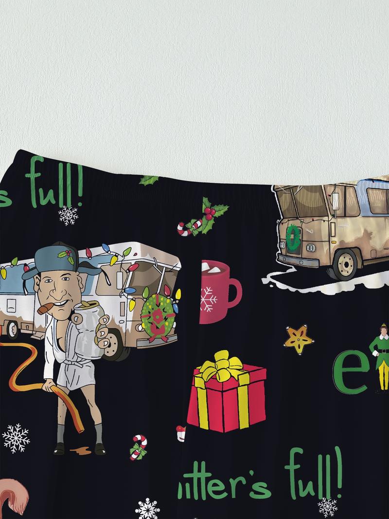 Women's Christmas Pajama Set, Long Sleeve & Pants, Fitted Sleepwear, Sleep Sets, Comfortable Party, Perfect Gift for Birthdays & Holidays