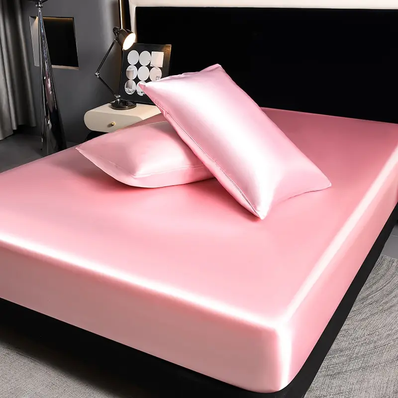 Deep Pocket Satin Fitted Sheet Set, Silky Soft Smooth Bed Sheet with All-Around Elastic, Solid Color Bedding for Home Bedroom, Hotel, Dorm and Guest Room, Multiple Sizes and Colors to Choose From, Smooth Satin Texture for Everyday Bedroom Styling