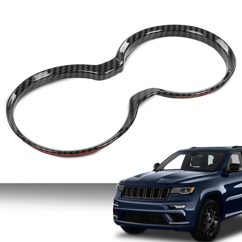 G-PLUS Gear Shift Cup Holder Cover Trim Bezel Fit For 2011-2021 Grand Cherokee New Fiber ABS