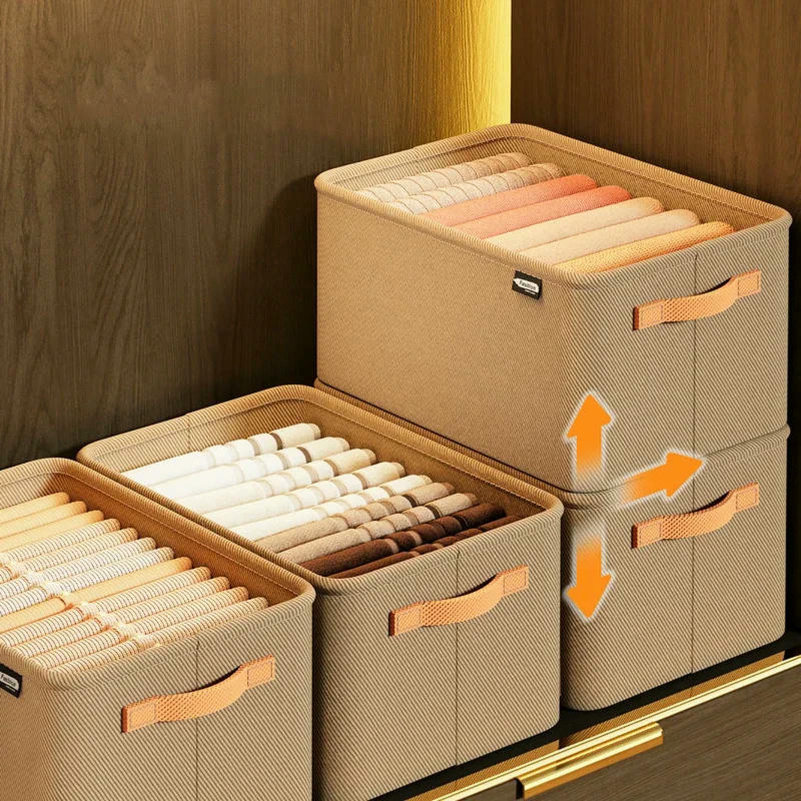 Foldable Fabric Closet Organizer, 2/4/6/8 Pieces, Drawer-Style Storage Containers, Ideal for Seasonal Clothing Storage, Clothes Storage Box