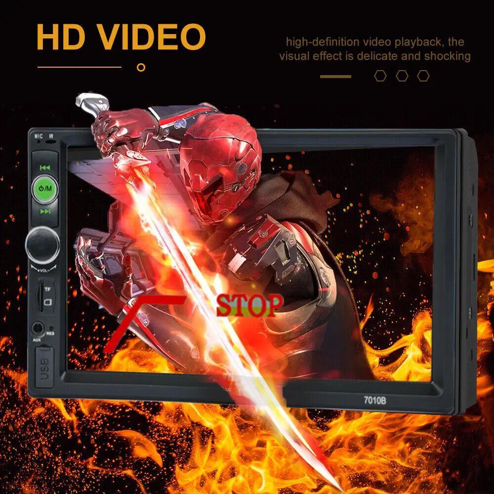 Bileeko 7" Double 2 DIN Car MP5 Player Bluetooth Touch Screen Stereo Radio With Camera