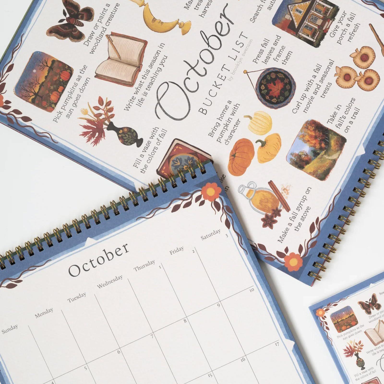 2026 Life Wish List Calendar, Enjoy Your Life Checklist Calendar, Daily Planner for Goals & Dreams, Perfect Gift for New Year, Doodle Typography Calendar