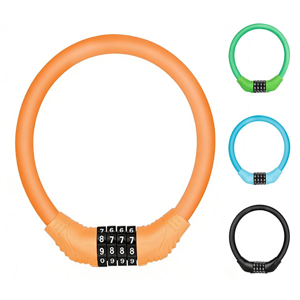 4-Digit Resettable Combination Bike Lock, Bicycle Password Lock, Lightweight & Portable, Multi-Color for Bikes, Helmets, Motorcycles, Scooters, Cabinet, and Gates.