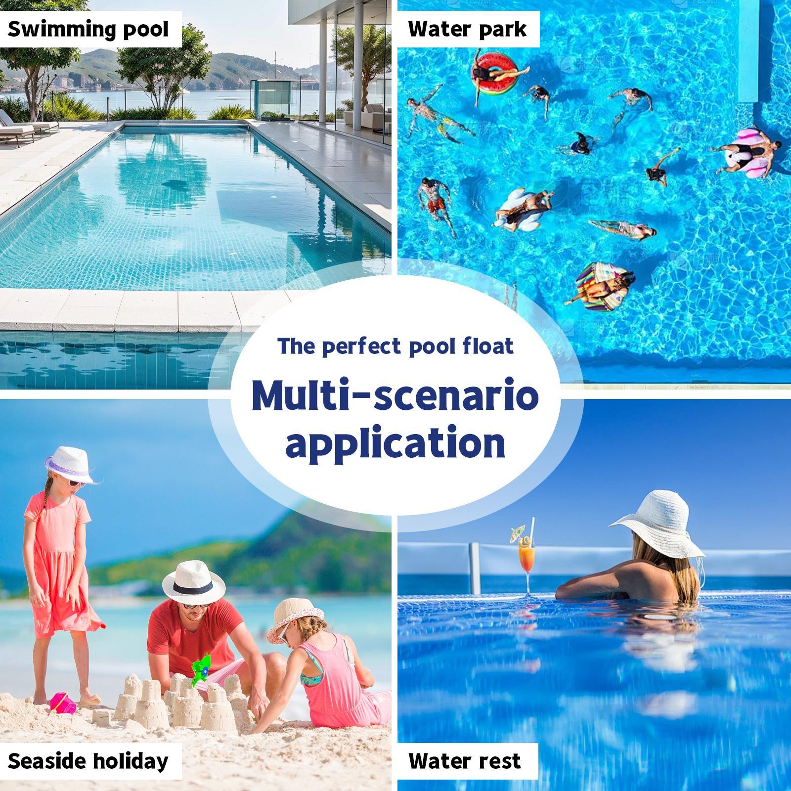 Vacation Ready Inflatable Pool Lounge, 1/2 Pack Leaf Design Adult Floating Chair, Portable Lightweight Float for Beach Pool Gathering Vacation Ready Inflatable Pool Lounge, 1/2 Pack Leaf Design Adult Floating Chair, Portable Lightweight Float for Beach Pool Gathering