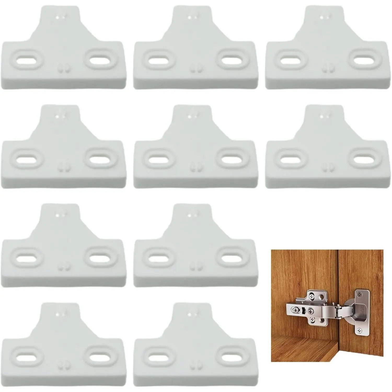 Cabinet Hinge Gasket, 10 count, Plastic Spacer Pad | Embedded Buffer, For Glass Cupboard, For  Door,