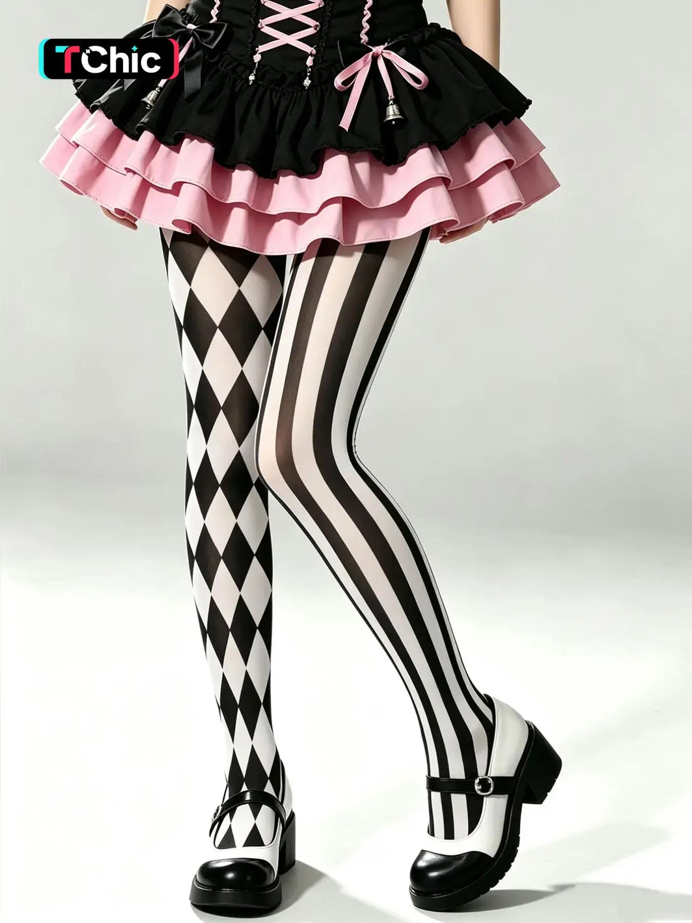 Women's Solid Color Pantyhose Tights, Elastic Fitted Design, Unique Print Pattern, Soft Fabric, Circus Style, Comfortable All Day, Perfect for Parties