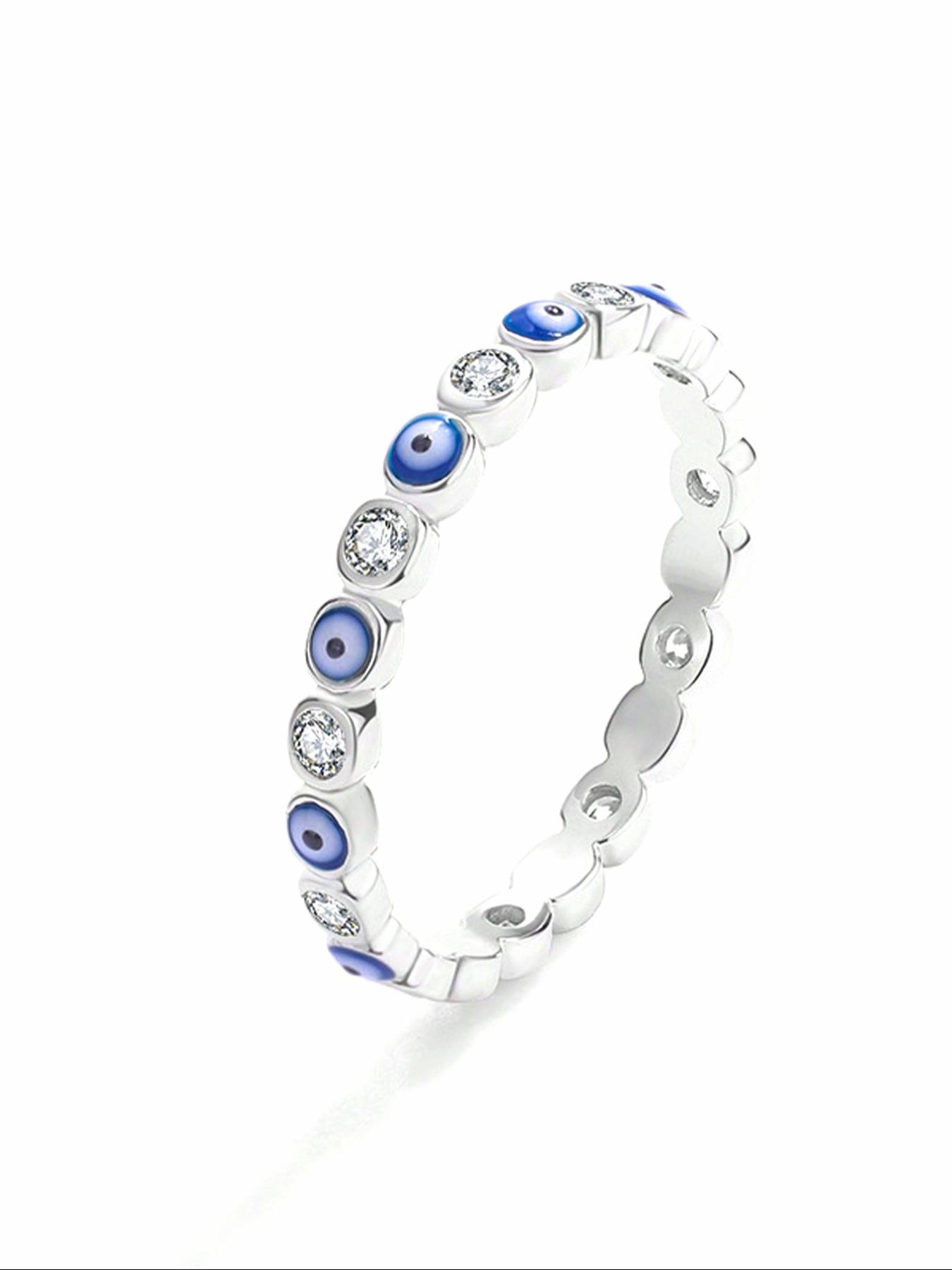 925 Sterling Silver Fashion Eye Design Ring, Fashion Jewelry for Party, Daily Clothing Decor, Trendy All-match & Exquisite Engagement Ring for Birthday Gift