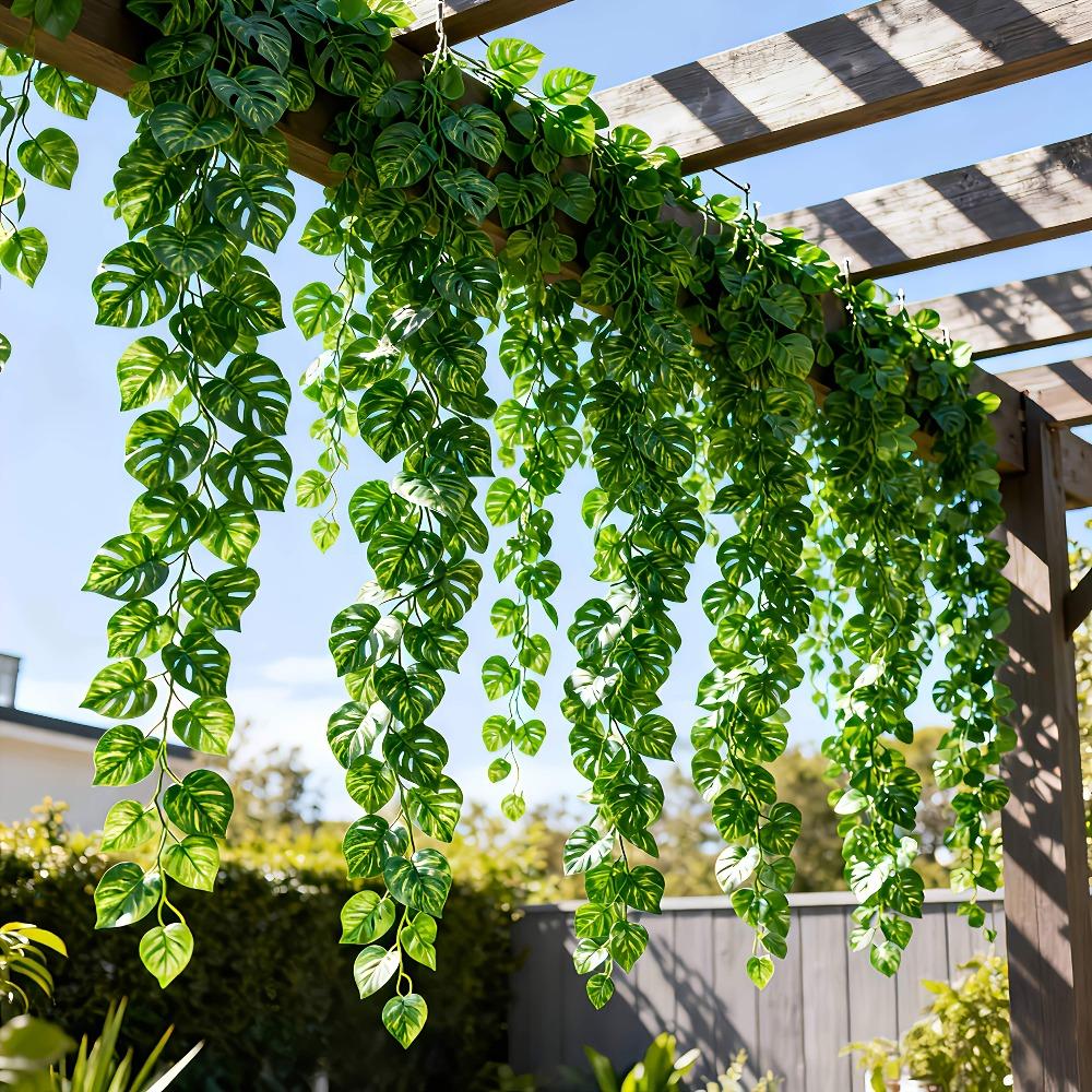 4Pcs Extra Long 6.84 meter - Artificial Turtleback Vine | Evergreen Vine with Lifelike Texture, Suitable for Christmas, Thanksgiving, Hanukkah, Plastic, Hanging Decoration