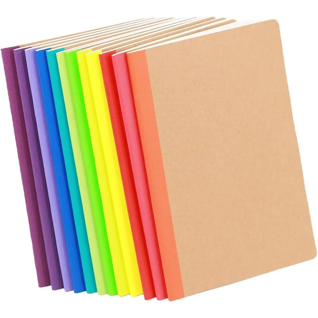 12 Pack  Notebooks, Journals in Bulk for Writing, Blank Paper Sketchbooks, 60 Pages Notebook, 8.3x5.5 Inch, A5 Size, Travel Journal Set, for Gifts, Students and Office Supplies