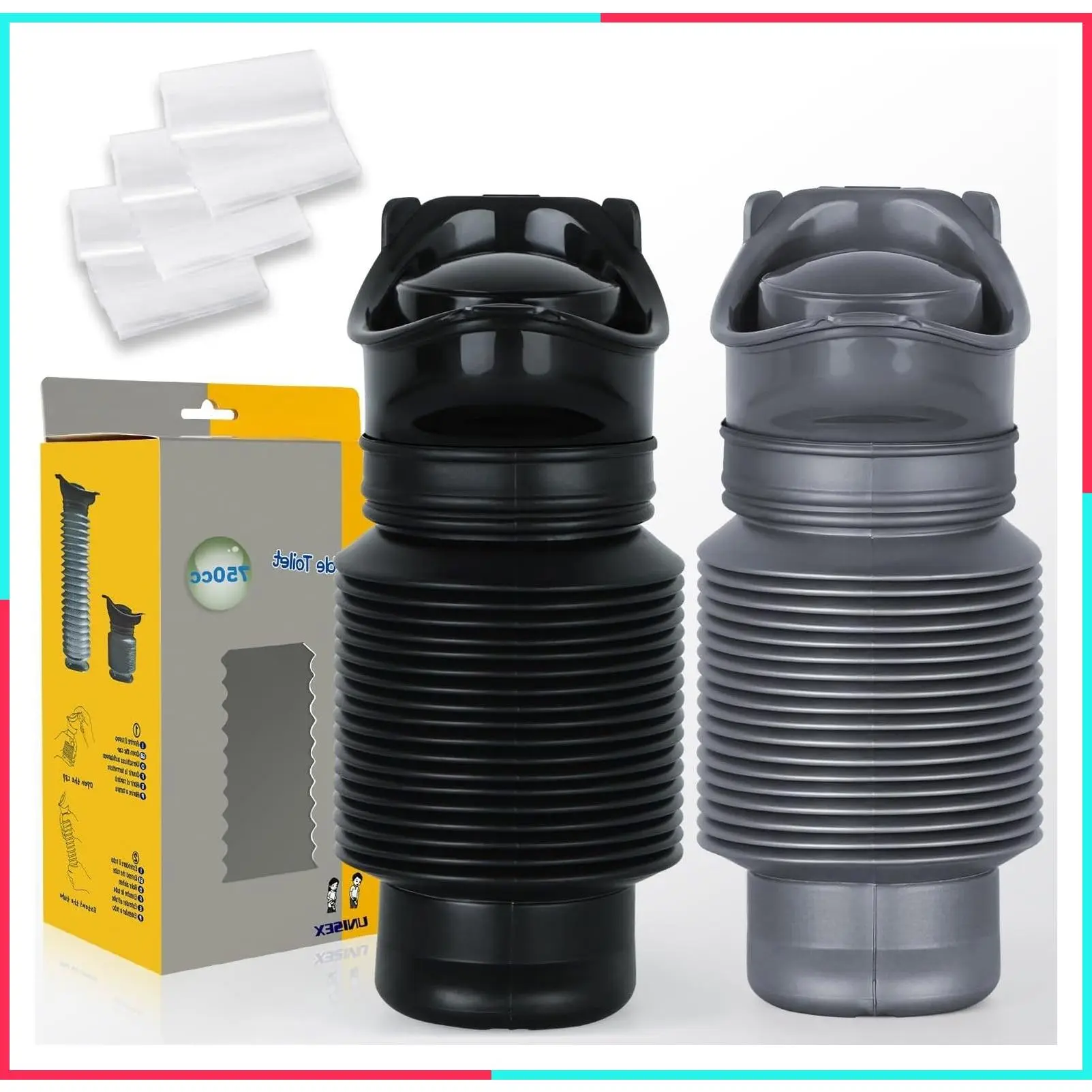 Portable Urinal for Men and Women, 750ml, Leakproof, Travel Car Urinal