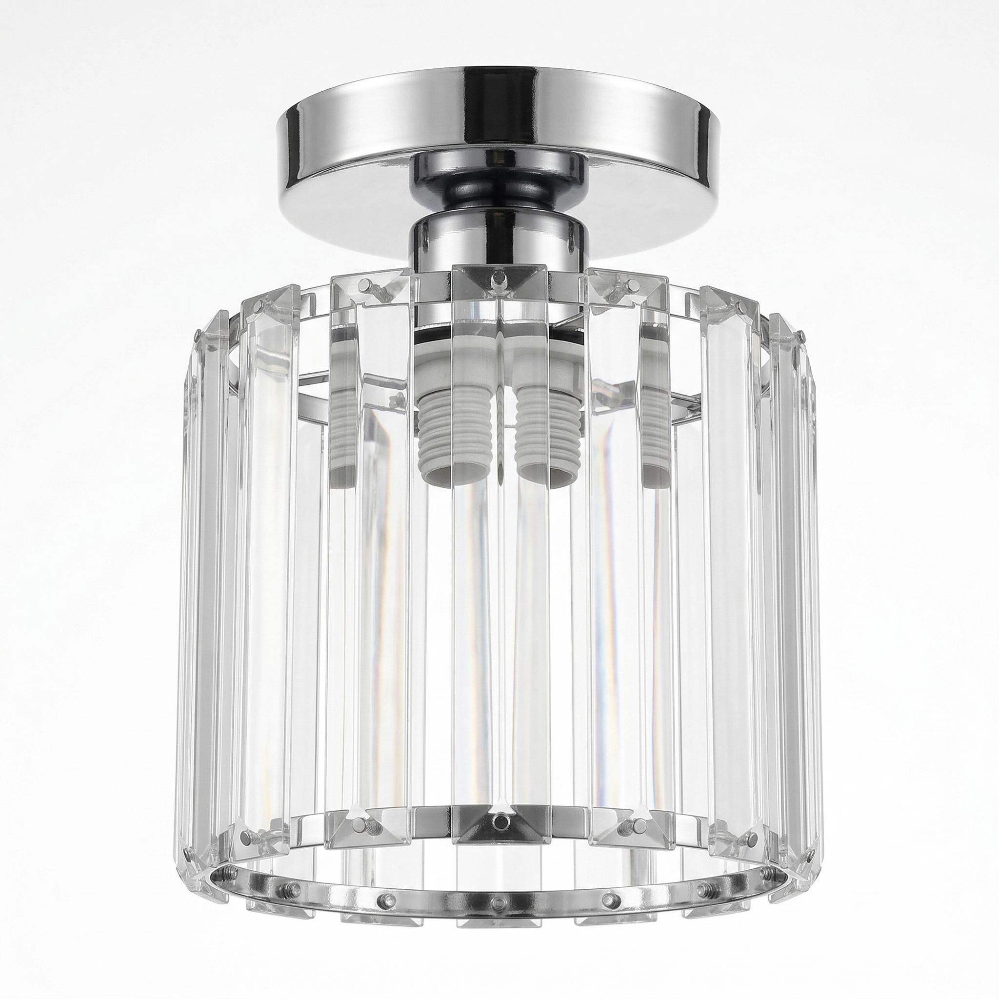 Crystal Chandelier, Mini Crystal Pendant Light, Modern Ceiling Lamp, E27 Base, /gold/silver Color, Indoor Decorative Light, Home Decor Lighting, for Hallway, Kitchen, Dining Room, Corridor