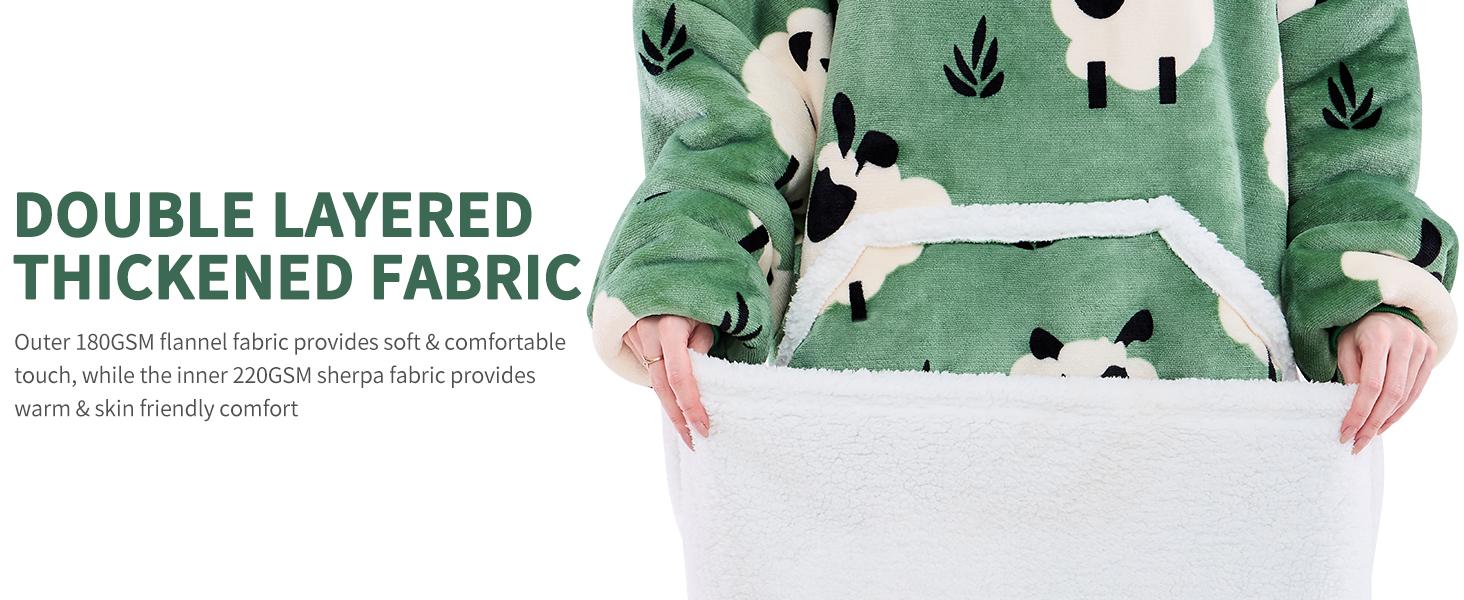 Eyemask Sleeping Oversized Long Wearable Blanket Hoodie for Adult One Size