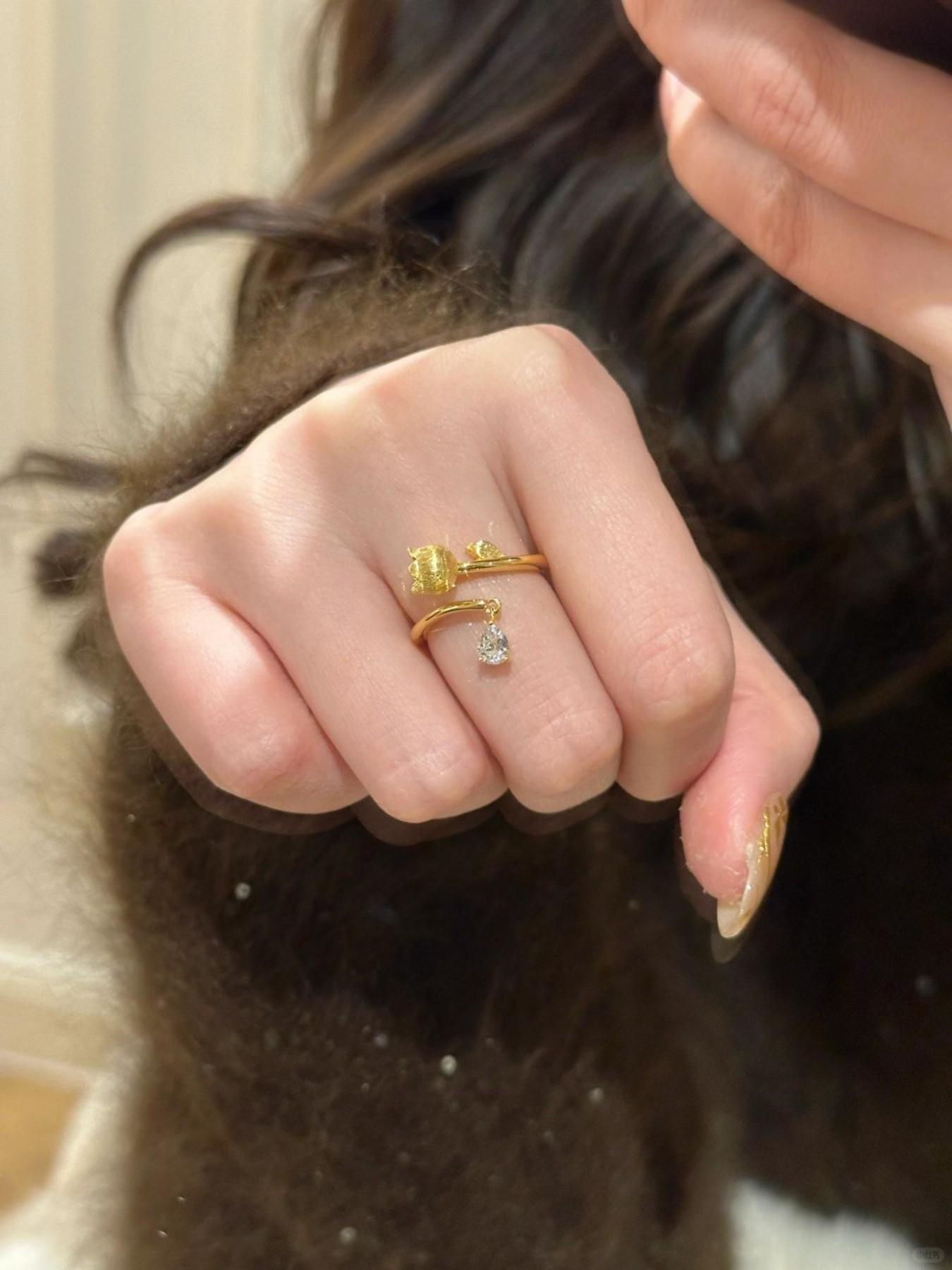 Vintage Teardrop Zircon Orchid Open Ring for Women, Elegant Personalized Party Vacation Ring, Unique Jewelry Gift Idea