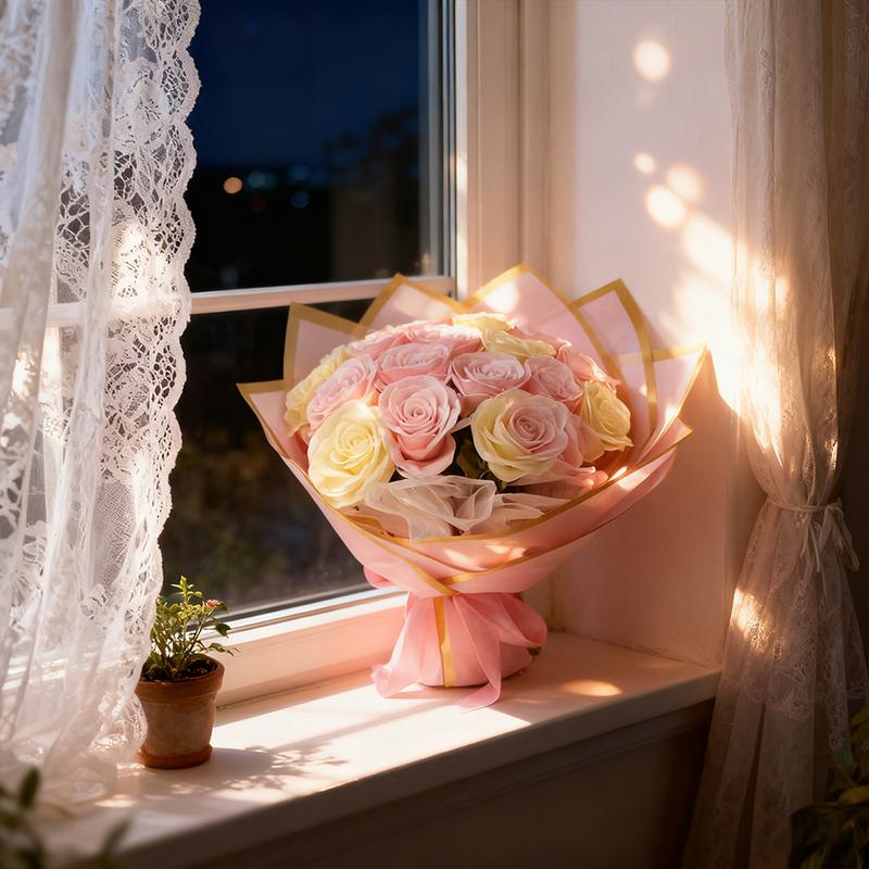 18pcs Realistic Rose Bouquet, Artificial Roses, Artificial Flowers Bouquet, Valentine's Day Gift, Wedding Favors, Mother's Day Present, Christmas Gift