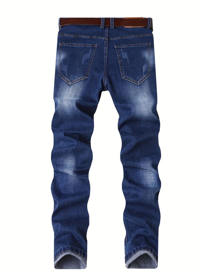 Men's slim-fit jeans - elasticated for comfort and easy daily wear - versatile long pants