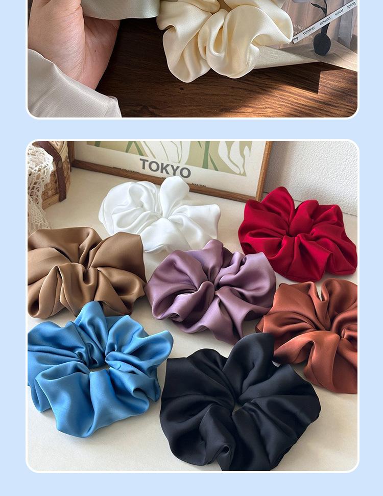 SoftFav 2026 Large Satin Scrunchie Collection Solid Color Hair Ties High Elasticity Secure Fit for High Ponytails Wholesale Option Versatile Stylish Hair Accessories outdoorfun