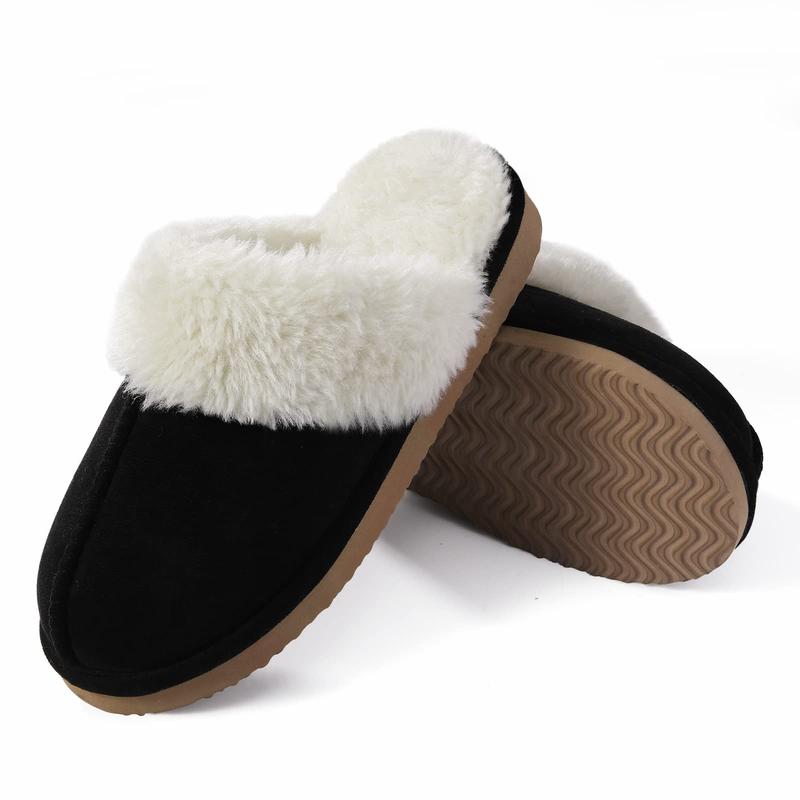 KIDMI Women's Fuzzy Slippers Memory Foam Slippers Waterproof upper Autumn Winter House Shoes Indoor and Outdoor Slippers Trendy Fluffy Bedroom Slides Plaform Short Plush Slippers Warm Walking Shoes
