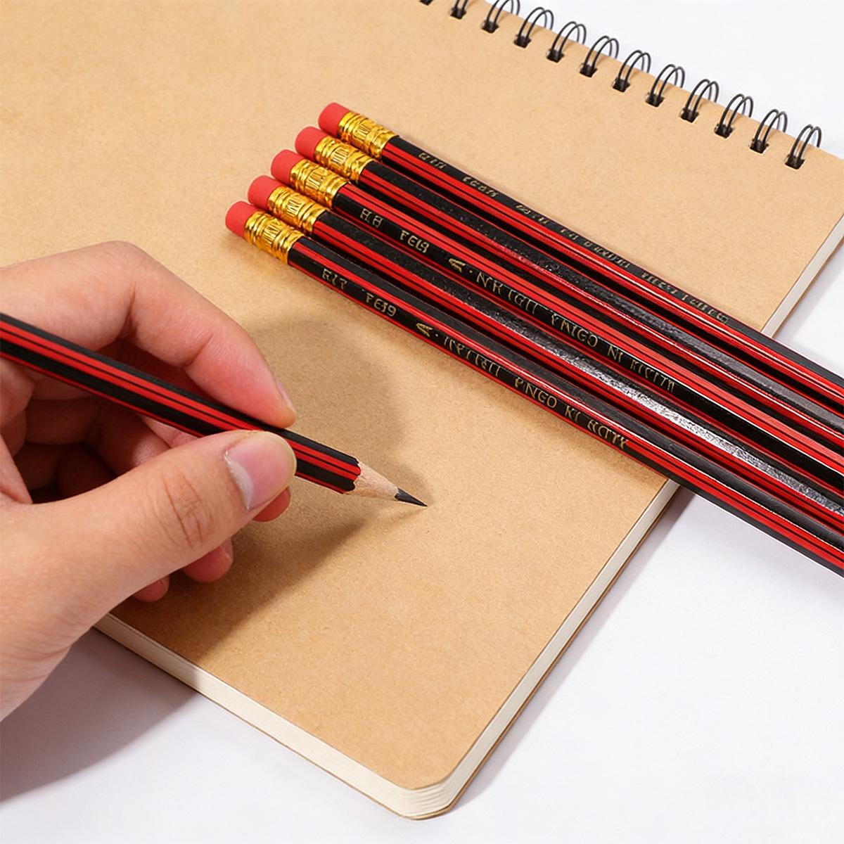 31/62 pcs HB high quality wooden pencil, HB model, sketch pen with eraser on top, not easy to break, comfortable to hold, art design black pencil, writing, student pen, sketching, painting, drawing, note-taking, gift (built-in rainbow eraser)