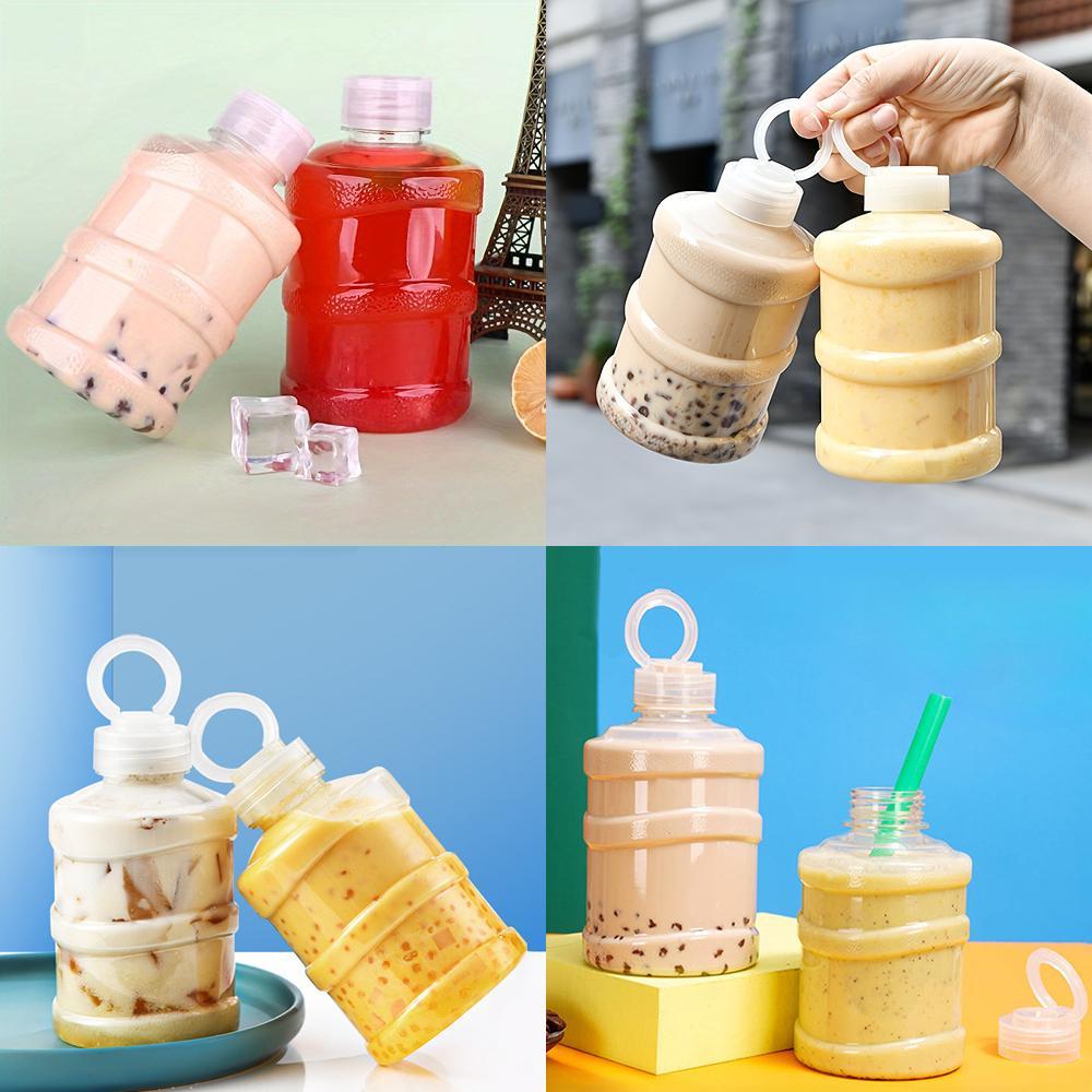 Random Style 500Ml/16.9Oz Mini Water Bucket with 8pcs Capped Beverage Bottles - Easy to Hang And Carry, Perfect for Parties, Cafes, And Outdoor Storage of Milk Tea, Juice, And Cold Drinks