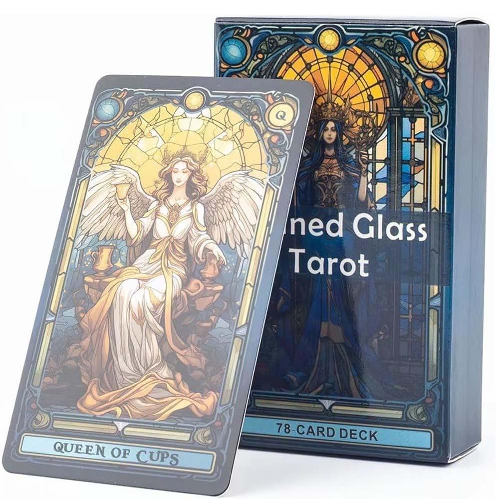 Tarot Cards Deck, Card Set, 78pcs Stained Glass Tarot Cards, Entertainment Game for Family Gatherings, Family Fun, Divination Board, Classic Future Telling, Party Game