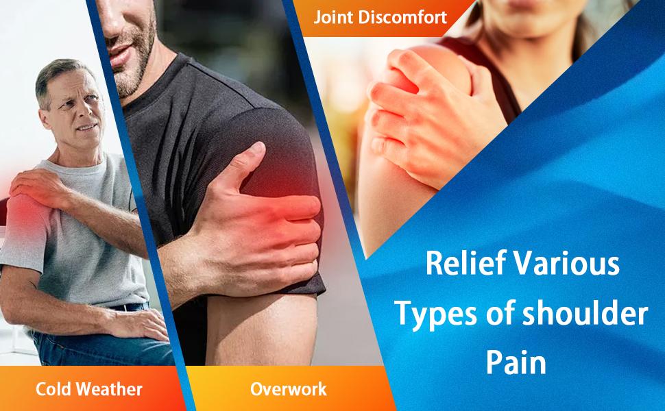 Cordless Shoulder Heating Pad for Men Women, Heated Shoulder Wrap with 3 Vibration and Heat Settings for Rotator Cuff Pain Relief