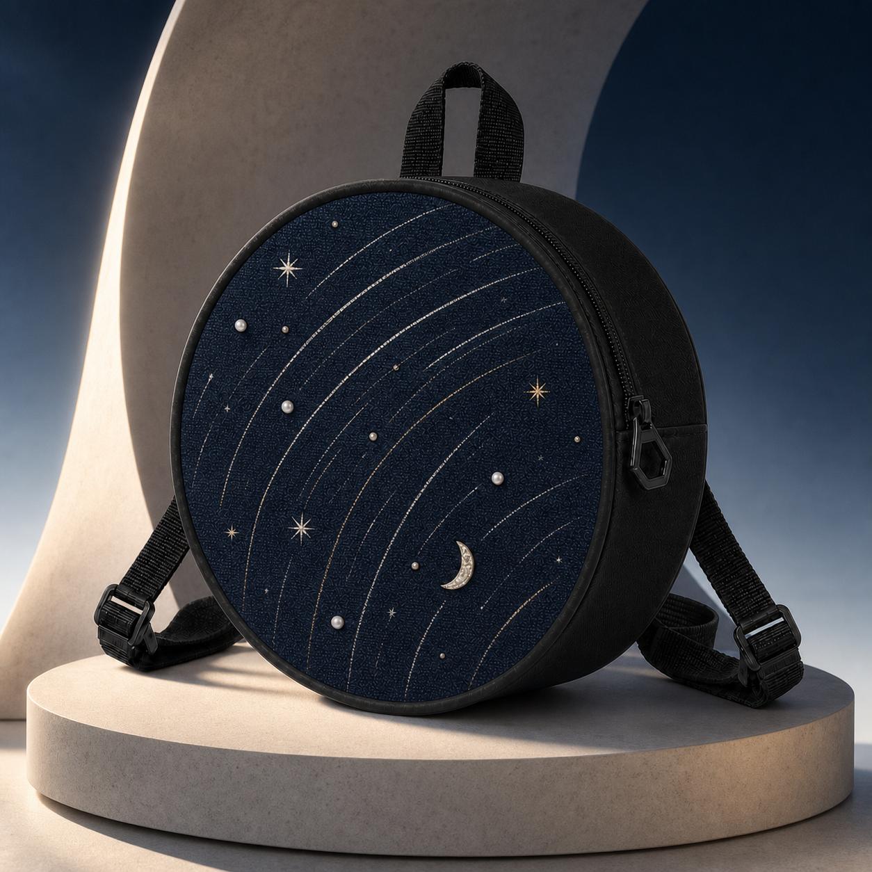 Women’s Round Shape Mini Backpack Purse - Vintage Aesthetic, Unique Pattern, Lightweight Casual Wear Gym Bag for School/Travel, Stylish Fashion Gift Accessory