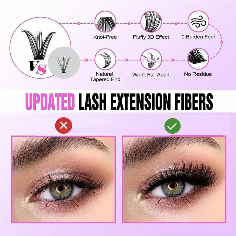 BISUTANG  Natural Wispy DIY Eyelash Clusters Set Effortless No-Glue False Eyelashes, Waterproof & Reusable, Soft & Comfortable, Natural Appearance, Long-Lasting, No Irritation, Quick & Easy