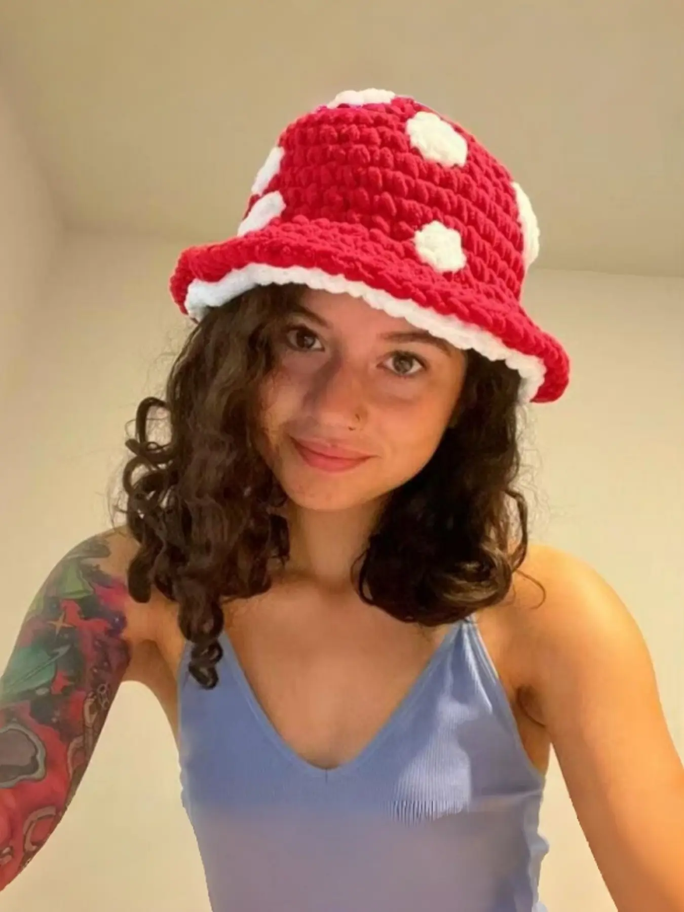 New Autumn Winter Mushroom Fisherman Hat, Handmade Knitted Festival Hat, Stylish and Comfortable, Perfect for Music Festivals
