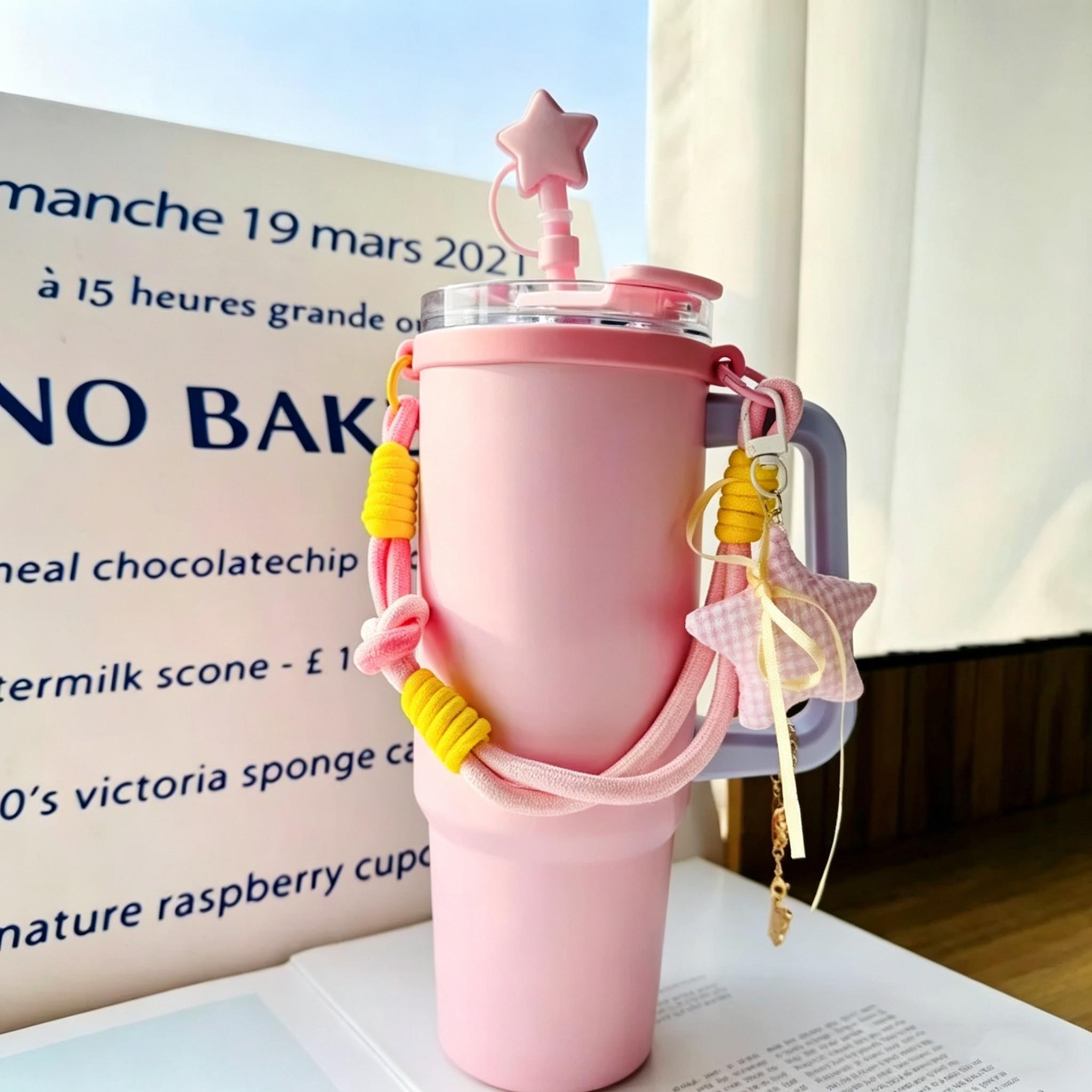 Cute for Girls Universal Tumbler Crossbody Strap, Portable Cup Sling Fits 6-10cm (2.4"-4") Cup Mouth, For Stanley 20/30/40oz Insulated Tumblers, For Owala Water Bottle Carrier for Travel Hiking Camping Daily Commute Must-Have Accessory