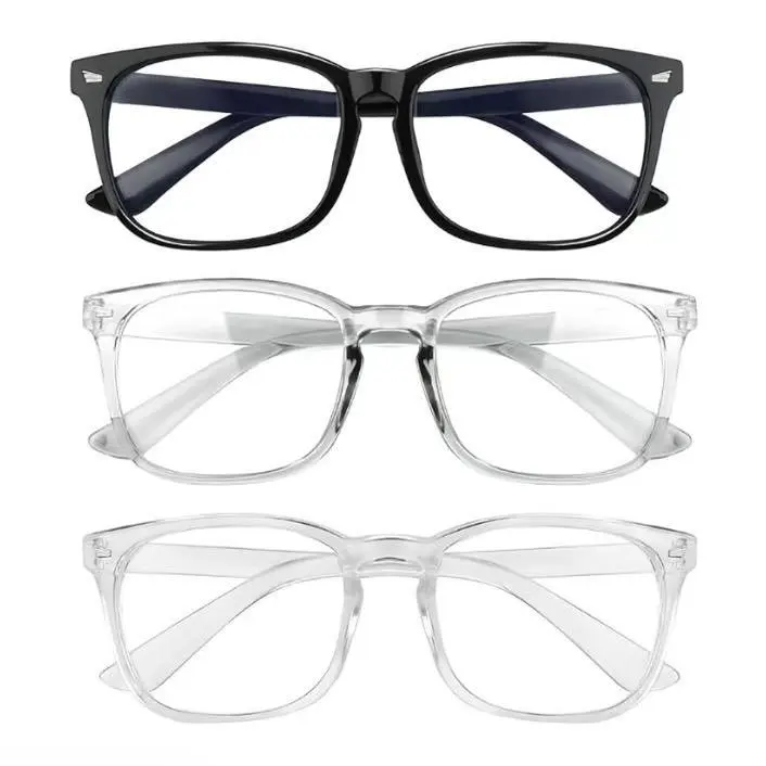 Women's Blue Light Blocking Reading Glasses - Classic Rectangle Frames Eyeglasses, Anti-UV Quality Eyeglasses, Screen Viewing Eyewear Fashion Accessory (Light Black+Clear Lenses)
