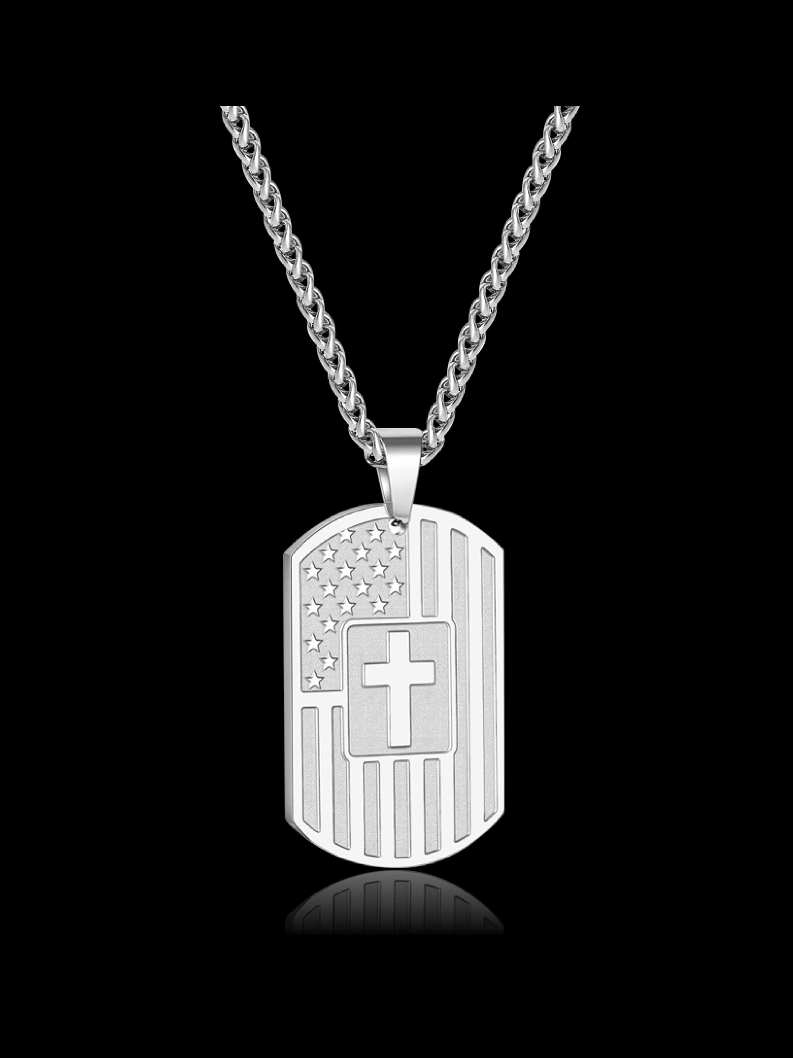 Stainless Steel Cross Pendant Necklace with Bible Verse Engraving, Unisex Jewelry with 24 Inch Chain, Perfect Gift for Any Occasion