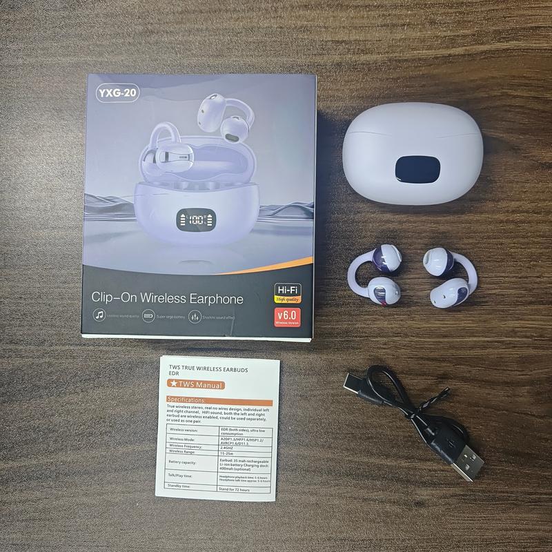 Noise-Canceling Bluetooth-compatible Earbuds, Long Battery Life, Ipx-5 Water Resistant, Ergonomic Design, LED Display, Wireless Connectivity