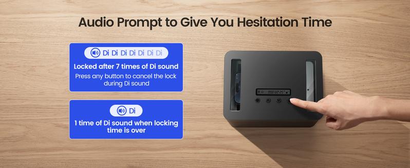 Vaydeer Metal Time Lock Box, Phone Timed Locked Box with Timer, Electronic Locking Container, USB C Charge, Audio Prompt, Self-Discipline Gift Time Safe to 365 Days for Cellphone/iPad Mini/Medication