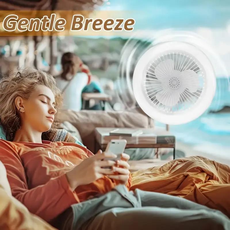 3 in 1 Ceiling Fan Light, E27 Socket Fan Light with Remote Control, Dual Function Cooling and Lighting Fan Light for Bedroom Living Home