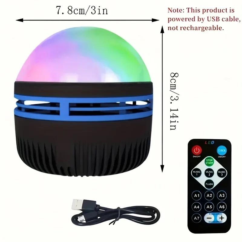 Aurora LED Projector, USB Powered Galaxy Starlight Lamp, Remote Control, Multi-Color, Home & Office Decor, Tabletop Installation