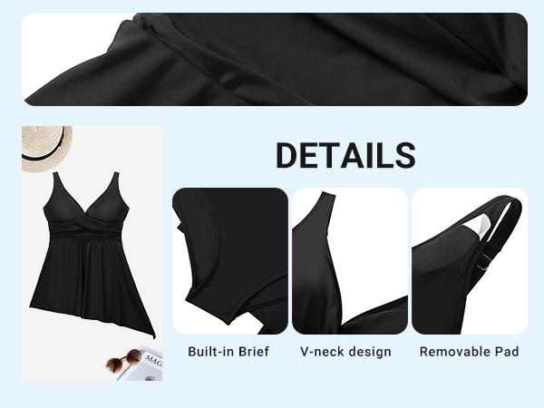 Daci Plus Size One Piece Swimsuits for Women Flowy Asymmetrical Hem Swim Dress with Shorts Built in Daci Plus Size One Piece Swimsuits for Women Flowy Asymmetrical Hem Swim Dress with Shorts Built in