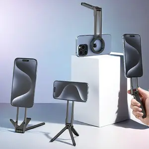 Portable Phone Photography Stand Magnetic Mount Tripod Magsafe Handheld Selfie Stick Cell Phone Clip Supports Phone Android Desktop Shooting Accessories