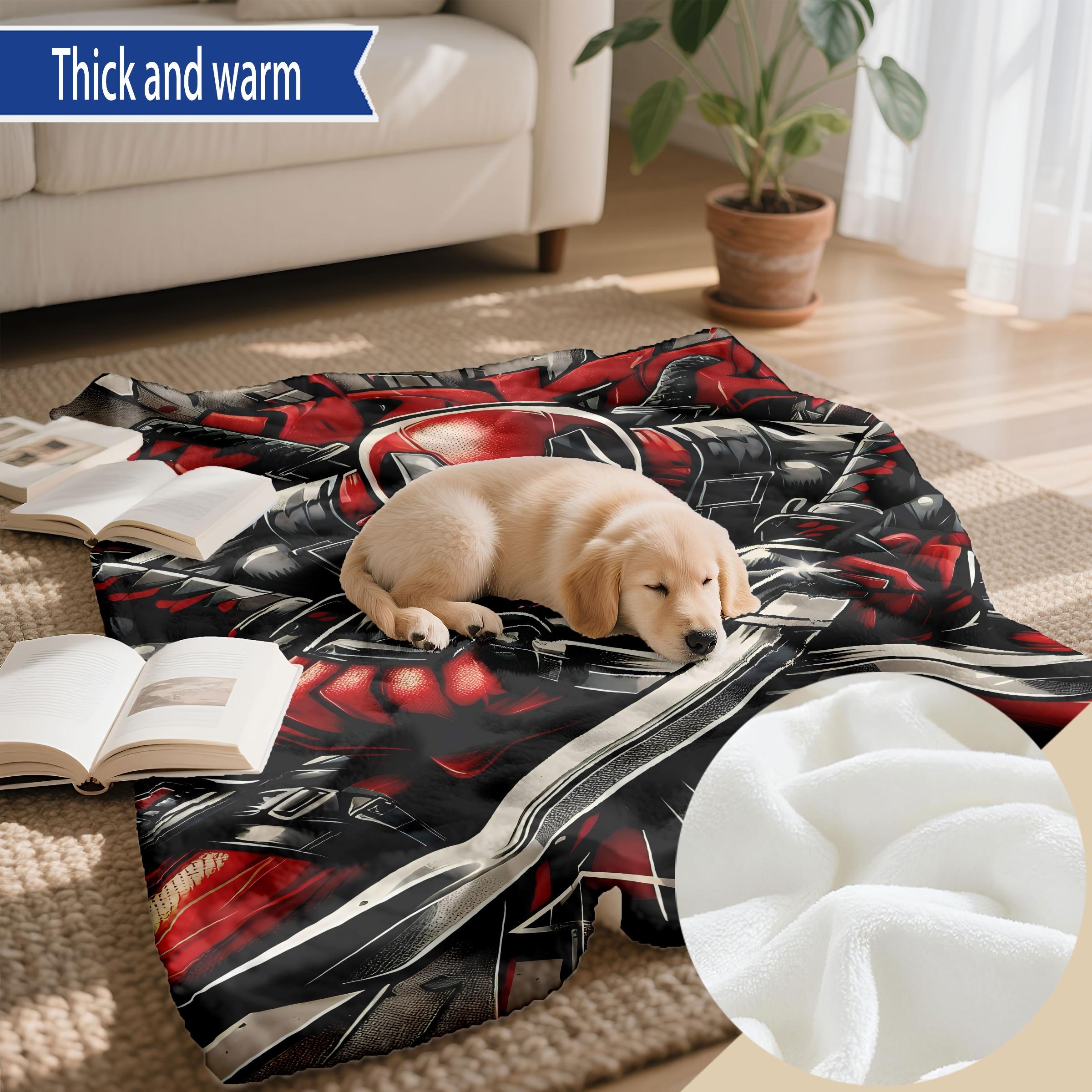 Deadpool Graffiti - Style Flannel Blanket - Skin - friendly Water Wash, High - grade Plush, Vivid Comic Print, Double Warmth, Multi - Scenario Use (Bed/Sofa/Lounging), Ideal Gift for Marvel & Superhero Fans