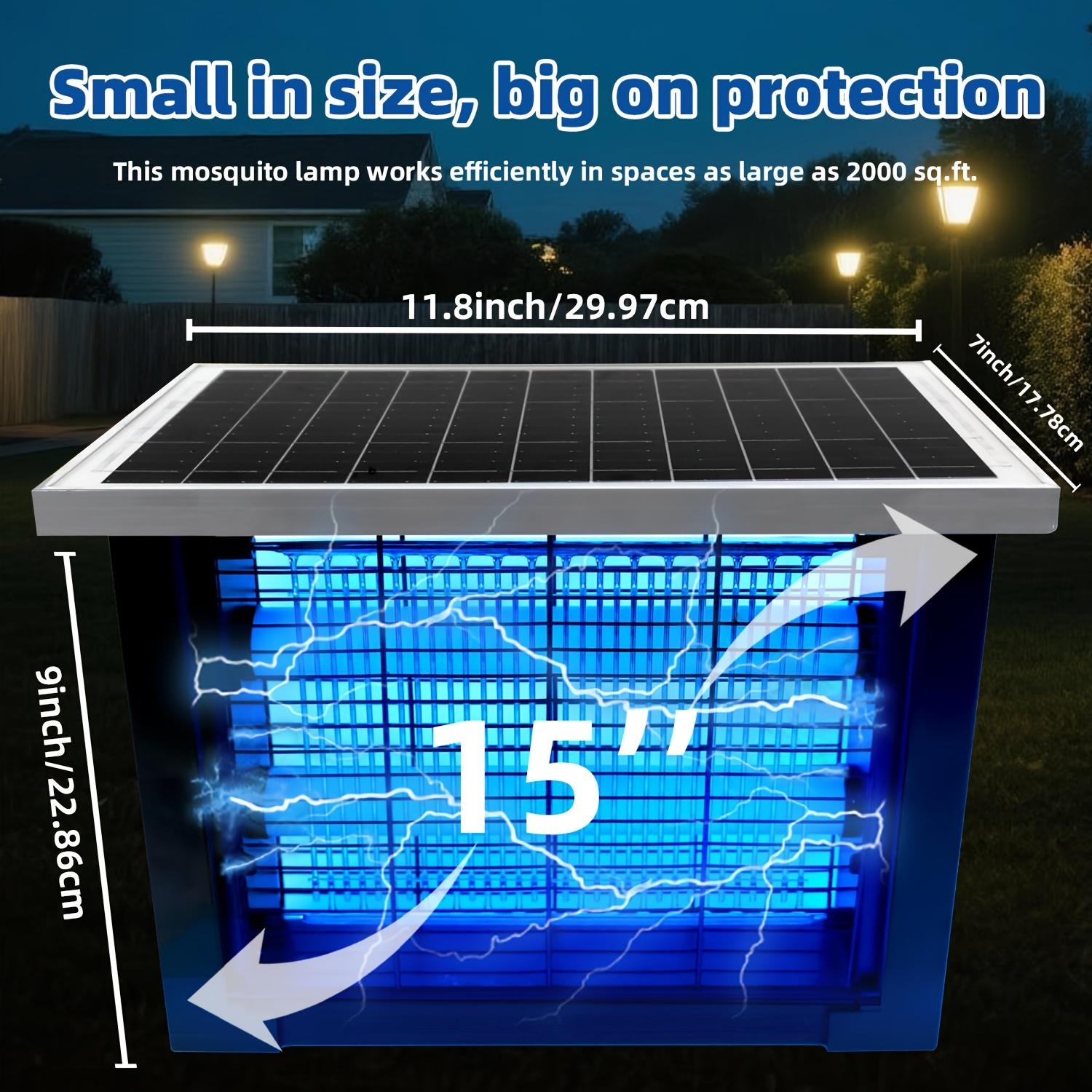 Solar Bug Zapper Outdoor for 2000 sq.ft Portable Rechargeable Mosquito Zapper with High Powered LED Light
