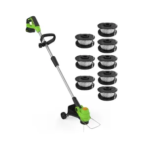 20V Wireless Electric String Trimmer & Edger, 12-Inch Auto Feed Weed Wacker with 2 Batteries, 8 Spool Lines, Fast Charger for Lawn Care