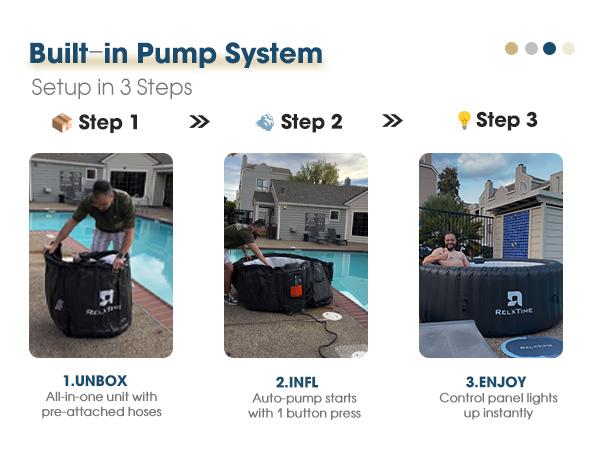 RELXTIME 2 Person Oval Inflatable Hot Tub Set Outdoor Spa with 100 Massage Jets 75 x 47 inch (Energy-Saving) FathersDayGift RELXTIME 2 Person Oval Inflatable Hot Tub Set Outdoor Spa with 100 Massage Jets 75 x 47 inch (Energy-Saving) FathersDayGift