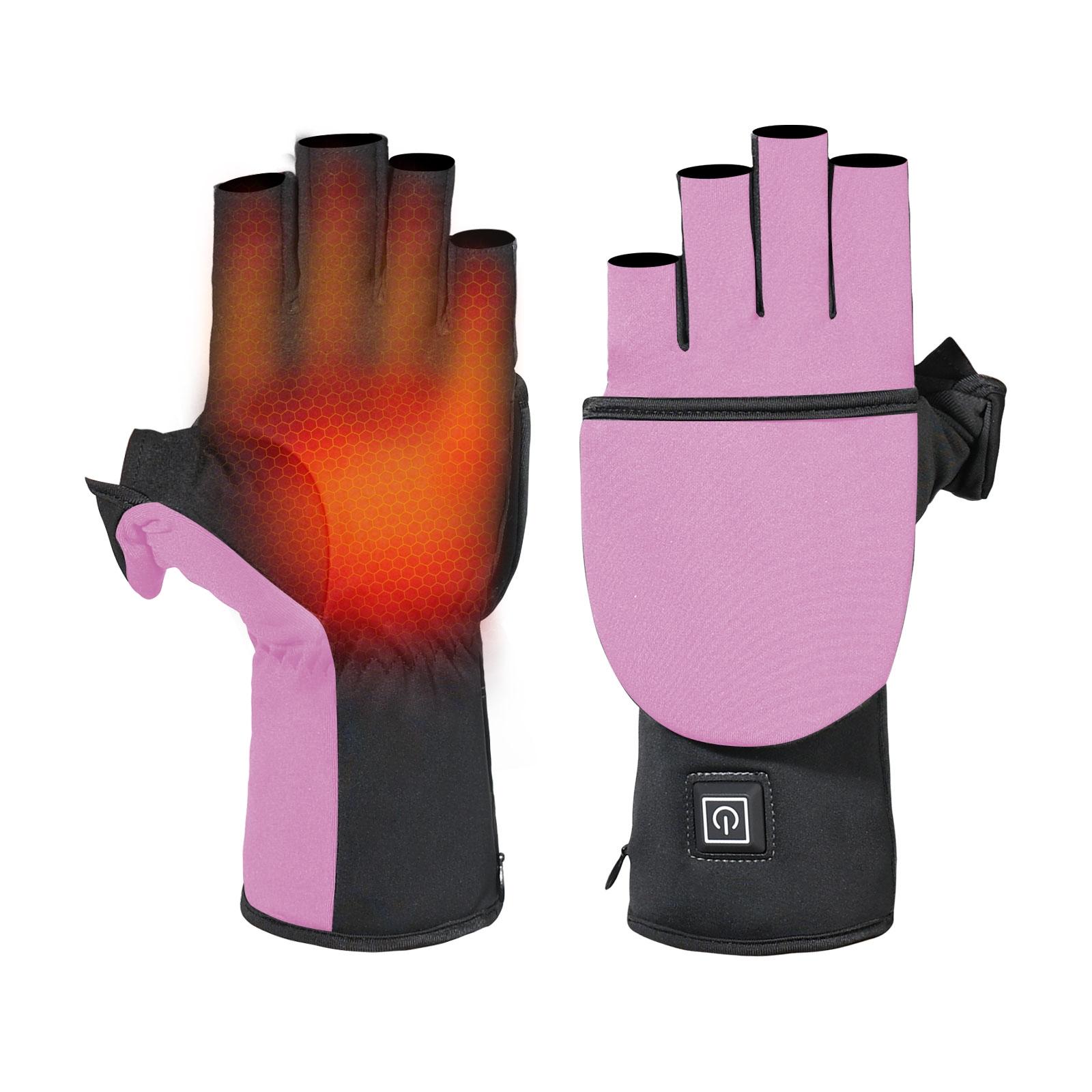 New Heated Gloves Palm Heating Fingerless Touchscreen Compatible Adjustable Temperature 45°c 50°c 55°c Large Battery 2000mah Upgrade Warm Material Outdoor Sports Gloves