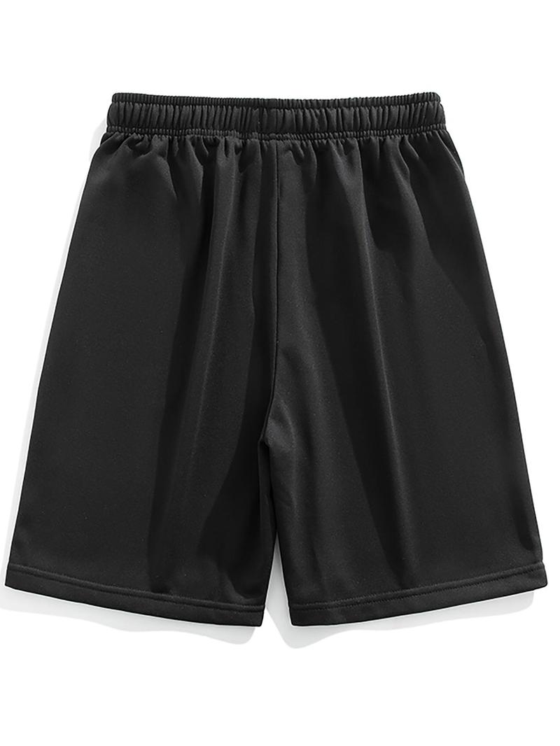 Men's Solid Color Drawstring Waist Shorts, Regular Fit Casual Comfy Breathable Shorts for Summer, Men's Bottoms for Daily Wear, Loungewear