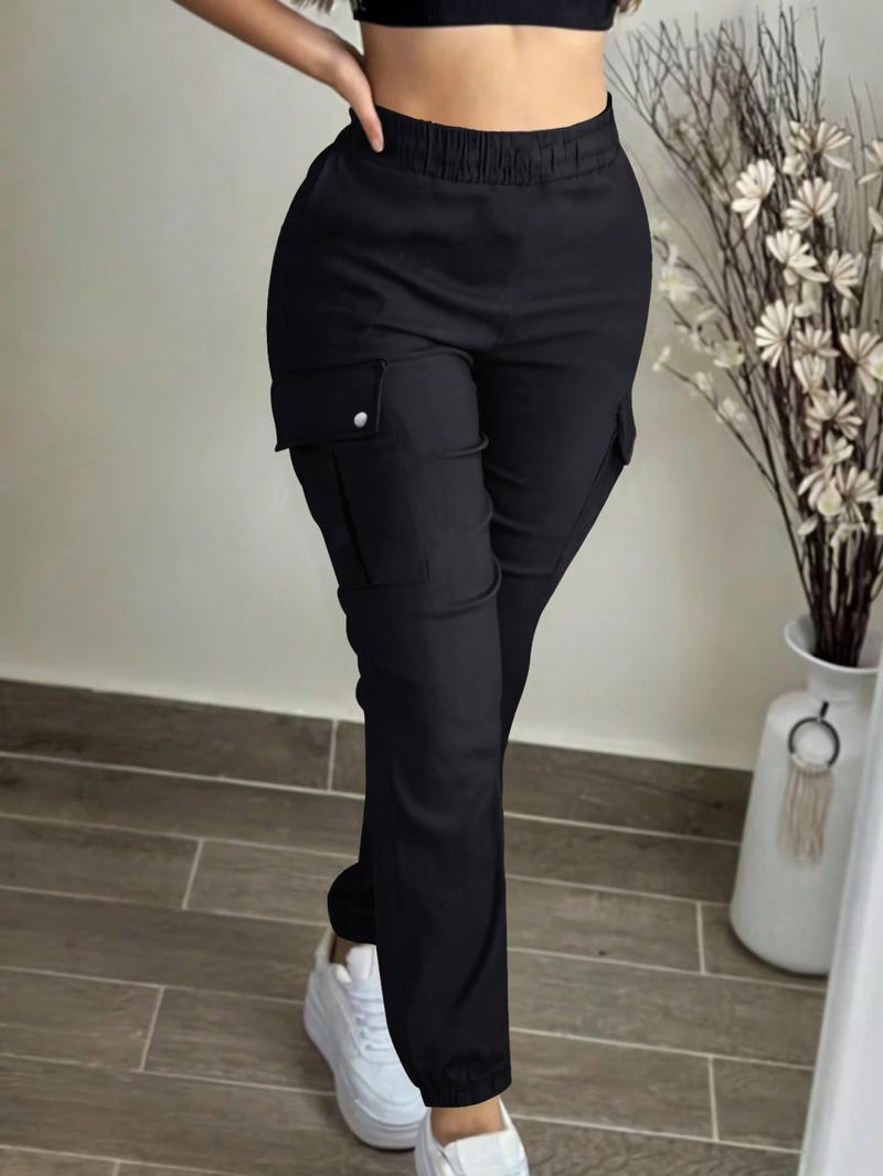 Women's Mid-Waist 3D Pocket Work Pants, Versatile Casual Trousers, Perfect for Sports and Leisure, Stylish and Comfortable