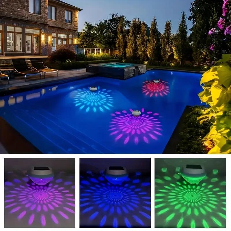 Solar Powered Floating Pool Light, LED Night Light, Automatic Charging & Lighting, Color Changing Pool Light, Garden & Patio Decoration Supplies