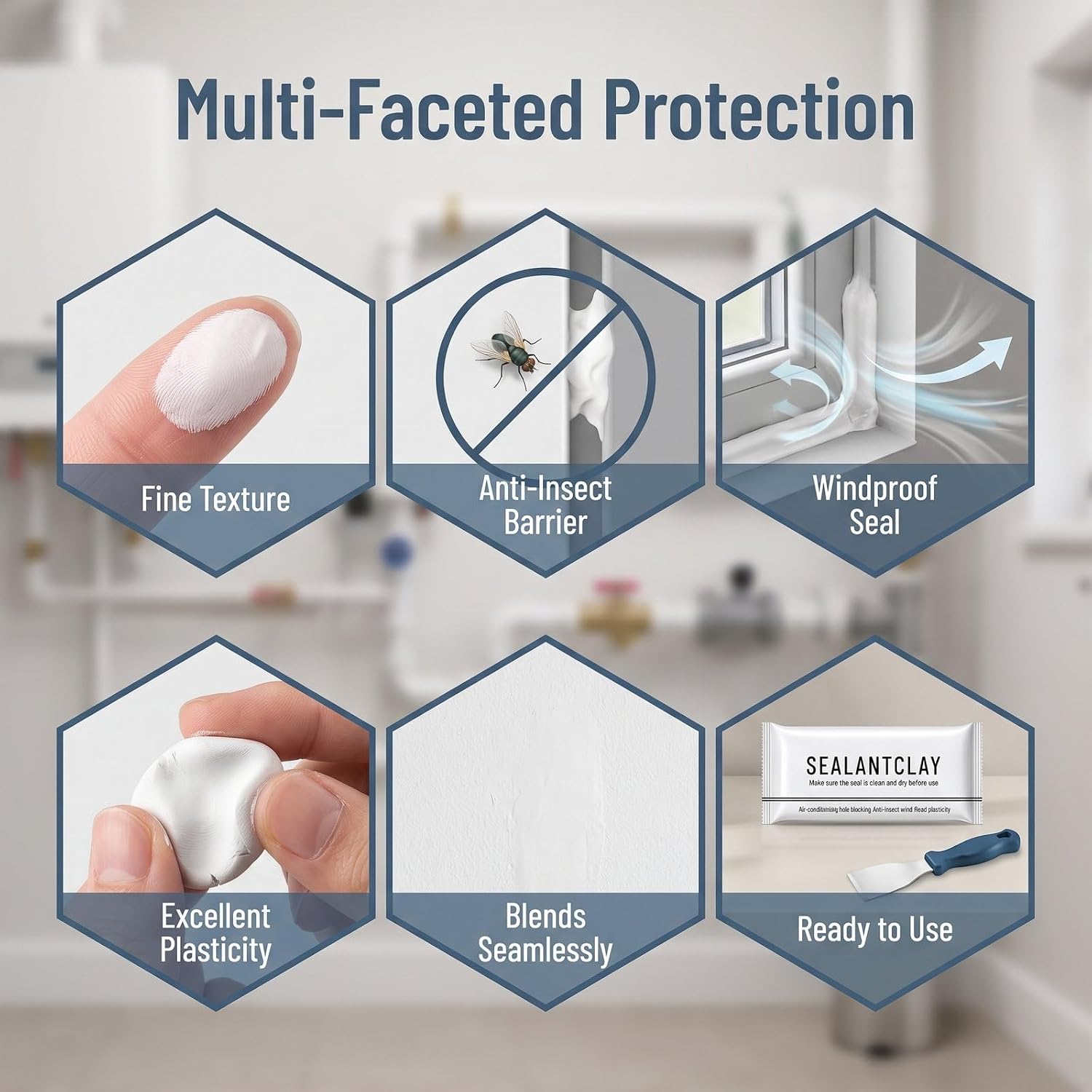 10-Pack White Waterproof Repair Putty - Kitchen Home Fix Clay for Hole Filling, Small Holes, Anti-Leak Caulking, Drain Pipe Sealing, Waterproof Barrier on Dry Surfaces
