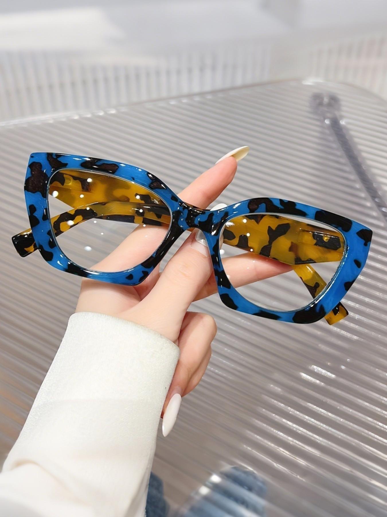 1pc Comfortable Spring Hinge Reading Glasses Retro Cute Cat Eye, Clear Transparent, Fashionable Magnifying Glasses for Elderly, Full Rim PC Frame, Lenses