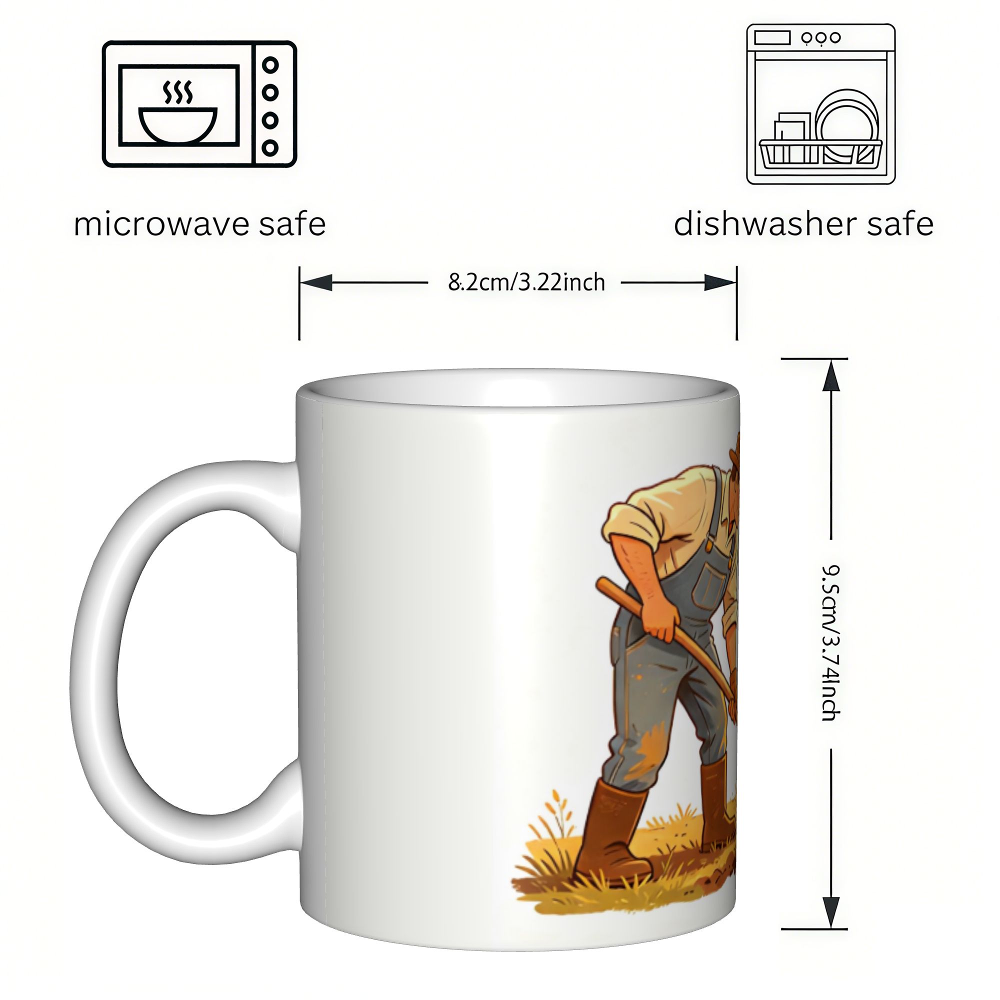 Work-Truth Humorous Ceramic Mug, Kitchen Drinkware for Office Use